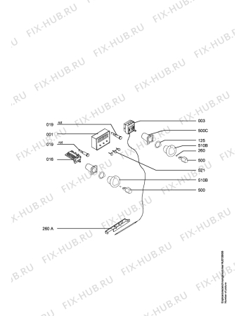 Взрыв-схема плиты (духовки) Electrolux EOB6637X   ELUX SPAI - Схема узла Functional parts 267